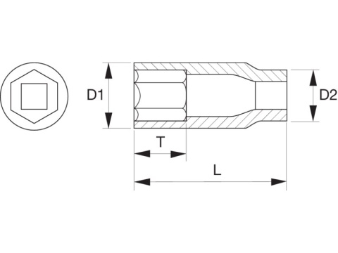 Nasadka udarowa długa 3/4" 17 mm K8906M-17 BAHCO Nasadka udarowa długa 3/4" 17 mm K8906M-17 BAHCO
