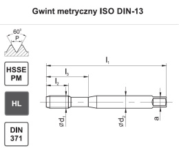 Gwintownik maszynowy MasterTAP M2 ISO2(6H) DIN-371 B HSSE-PM HL C4-118M01-0020 FANAR