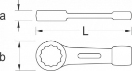 Klucz oczkowy jednostronny do pobijania - 41 mm, 6475510 GEDORE