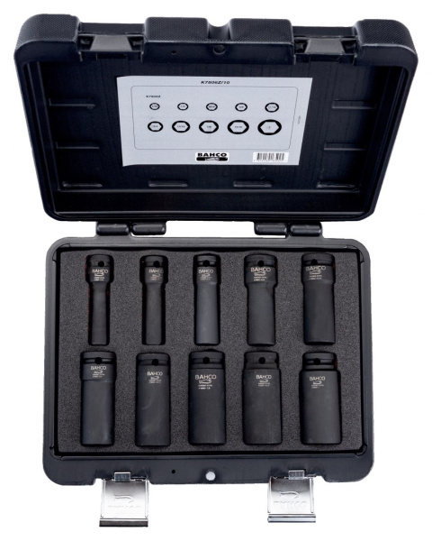 Zestaw nasadek udarowych wydłużonych 1/2" K7806Z/10 BAHCO Zestaw nasadek udarowych wydłużonych 1/2" K7806Z/10 BAHCO