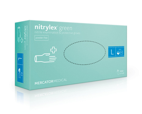 Rękawice medyczne nitrylowe Nitrylex Green miętowe rozm. L 100szt.