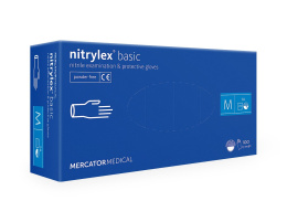 Rękawice medyczne nitrylowe Nitrylex Basic niebieskie rozm. M 100szt.