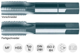 2-częściowy zestaw gwintowników ręcznych M10 x 0,75 do gwintów metrycznych drobnozwojnych HSS-E, DIN 352; 42 14317 052 Forum
