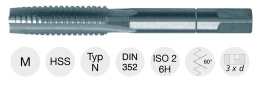 Gwintownik ręczny wstępny M16 do gwintów metrycznych, HSS, typ N; 42 14301 079 Forum