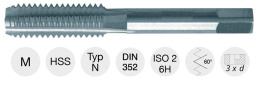 Gwintownik ręczny wykańczający M16 do gwintów metrycznych, HSS, typ N; 42 14305 079 Forum
