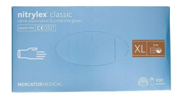 Rękawice medyczne nitrylowe Nitrylex Classic niebieskie rozm. XL 100szt.