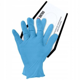 Rękawice nitrylowe RNITRIO niebieskie r. L 100szt. REIS