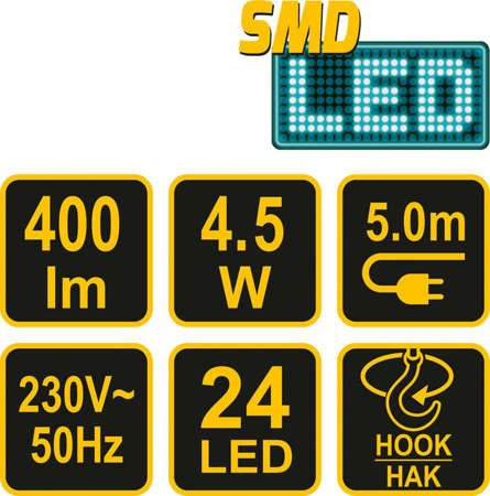 LAMPA WARSZTATOWA PRZEWODOWA LED 4,5W W-82706 VOREL LAMPA WARSZTATOWA PRZEWODOWA LED 4,5W W-82706 VOREL