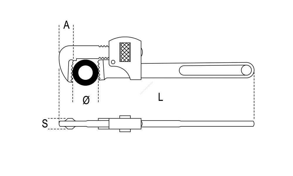 KLUCZ DO RUR NIEISKRZĄCY 450mm 2.1/2" 363BA/450 BETA KLUCZ DO RUR NIEISKRZĄCY 450mm 2.1/2" 363BA/450 BETA