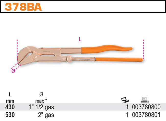SZCZYPCE DO RUR NIEISKRZĄCE 430 mm 378BA/430 BETA SZCZYPCE DO RUR NIEISKRZĄCE 430 mm 378BA/430 BETA
