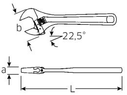 Klucz nastawny do max 39mm w lewo "FRANCUZ" 40260112 Stahlwille