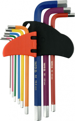 Zestaw kluczy trzpieniowych imbusów kolorowych 1,5-10mm, 9szt. YT-05631 Yato