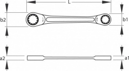 Klucz oczkowy dwustronny z grzechotką 4 R 10x11mm 2306743 GEDORE