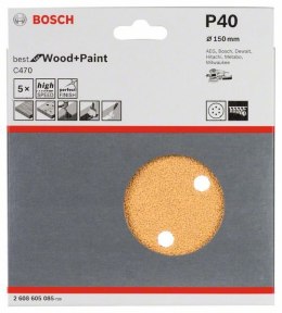 PAPIER ŚCIERNY D150 G40 5PC. BOSCH