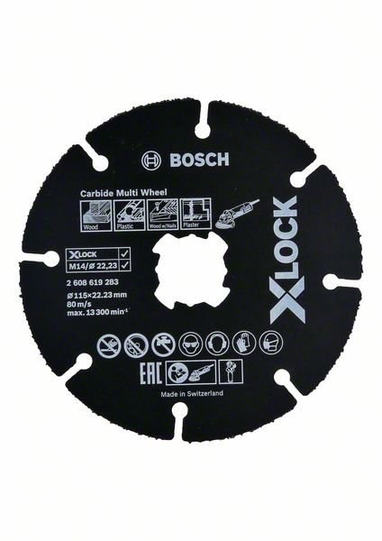 TARCZA TNĄCA X-LOCK CARBIDE MULTI WHEEL 115x1x22.23 2608619283 BOSCH