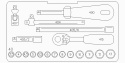 Zestaw narzędzi 1/4" 19-elementowy w walizce ABS 96011124 Stahlwille