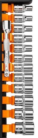 ZESTAW KLUCZY NASADOWYCH 1/4'', 14SZT, 6-KĄTNE NEO