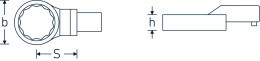 Końcówka wtykowa oczkowa 22x28mm 30mm do kluczy dynamometrycznych 58221030 Stahlwille