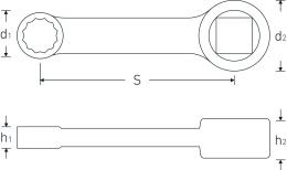 Nasadka do kluczy oczkowych (adapter), końcówka 3/8