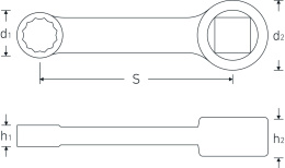 Nasadka do kluczy oczkowych (adapter), końcówka 7mm, 3/8