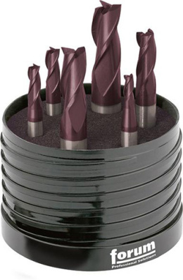Zestaw frezów trzpieniowych DIN 6527 L VHM TiAlN 4-12mm; 6szt. 45G Z 3; 42 15359 060 Forum