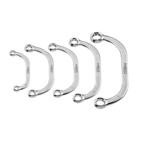 KOMPLET KLUCZY OCZKOWYCH WYGIĘTYCH 9-22MM 5SZT. NEO KOMPLET KLUCZY OCZKOWYCH WYGIĘTYCH 9-22MM 5SZT. NEO