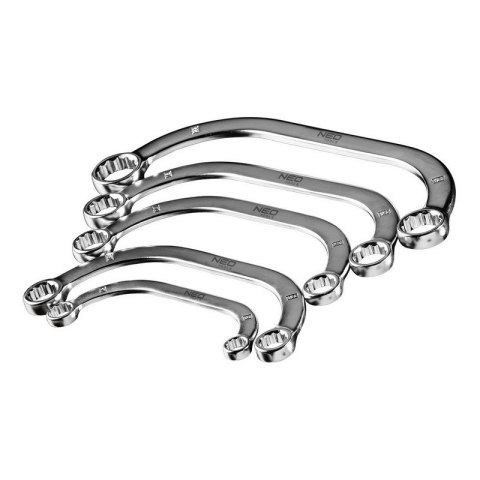 KOMPLET KLUCZY OCZKOWYCH WYGIĘTYCH 9-22MM 5SZT. NEO KOMPLET KLUCZY OCZKOWYCH WYGIĘTYCH 9-22MM 5SZT. NEO