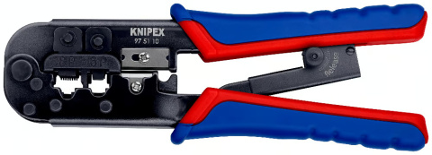 Szczypce do zagniatania wtyków telefonicznych typu Western 97 51 10 KNIPEX Szczypce do zagniatania wtyków telefonicznych typu Western 97 51 10 KNIPEX