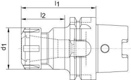 Oprawka do tulejek zaciskowych DIN69893A-ER HSK-A63 25x100; 42 16412 115 Forum