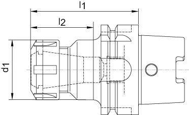 Oprawka do tulejek zaciskowych DIN69893A-ER HSK-A63 25x100; 42 16412 115 Forum