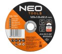 TARCZA PŁASKA 125*1.0*22 METAL/INOX 100 SZT. WIADERKO 08-722 NEO