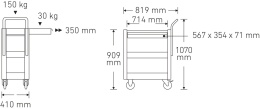 Wózek serwisowy 612 ST; RAL 7016; 819x909x410mm; 81300612 Stahlwille
