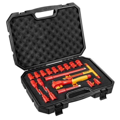 ZESTAW KLUCZY NASADOWYCH 1/2'', 1000V, 19 SZTUK 01-306 NEO