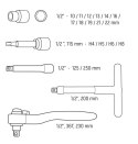 ZESTAW KLUCZY NASADOWYCH 1/2'', 1000V, 19 SZTUK 01-306 NEO